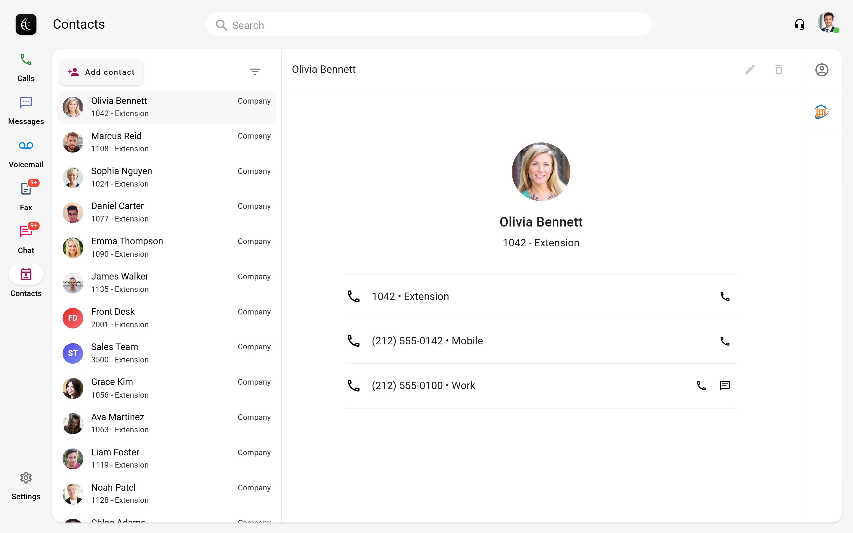 Teleconsole desktop: contacts directory