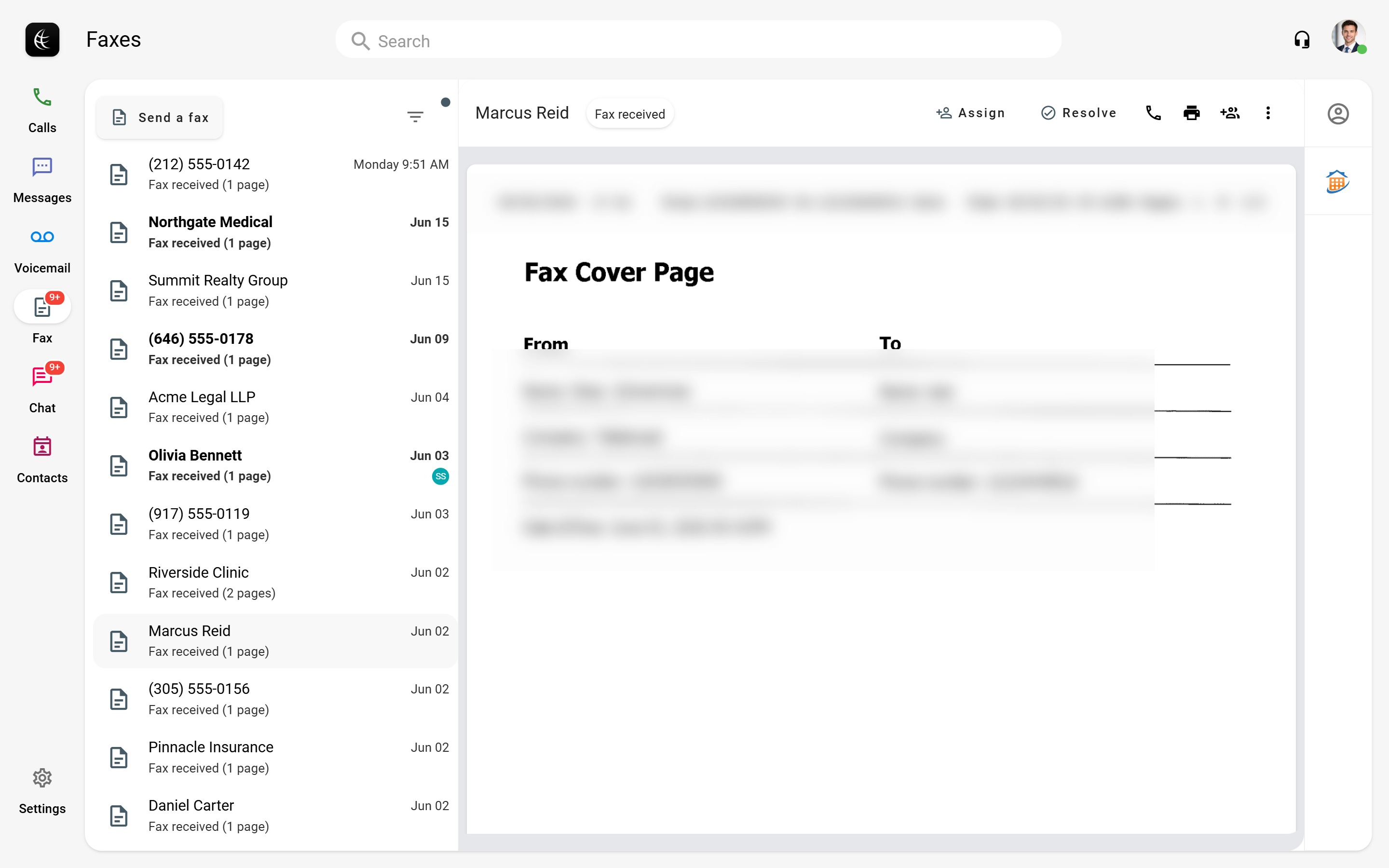 Teleconsole desktop: online fax